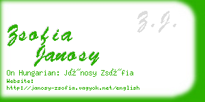 zsofia janosy business card